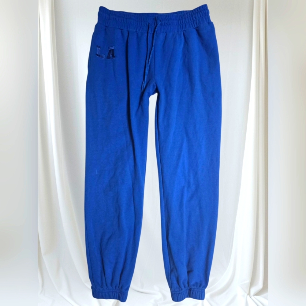 IML Jogging Pants Size XL Xlarge LA Detail Blue Sweats Stretch Waist Joggers